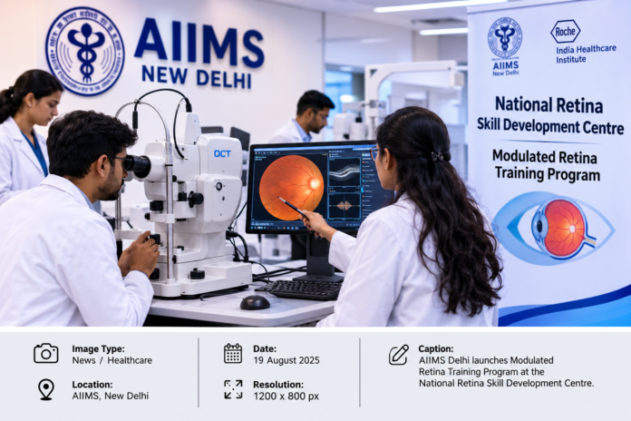 AIIMS Delhi doctors training on retina imaging technology
